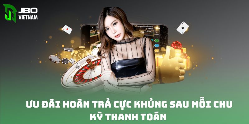 Ưu đãi hoàn trả cực khủng sau mỗi chu kỳ thanh toán 